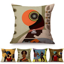 Load image into Gallery viewer, Colorful Fashion African Girl Pop Art Cushion