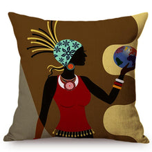 Load image into Gallery viewer, Colorful Fashion African Girl Pop Art Cushion