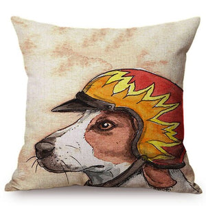 Comic Funny Dog Pilot Pop Art Cushion