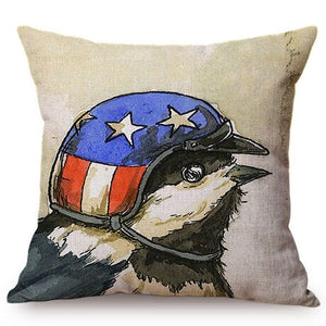 Comic Funny Dog Pilot Pop Art Cushion