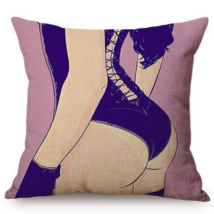 Nordic Sexy Woman Pop Art Cushion
