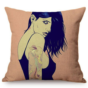 Nordic Sexy Woman Pop Art Cushion